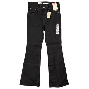 Levi's Size 8, W29 L 30 Women's Jeans 729 Flare Black Dark Wash NWT